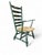 Vintage High Back Ladder Chair in Green Wood with Rush Seat For Sale - Image 14 of 15
