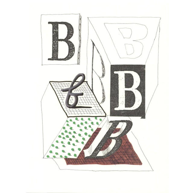 'B' from 'Hockney's Alphabet' By David Hockney 1991 Lithograph on Exhibition Fine Art Cartridge paper 38.4 x 46.4 cm...