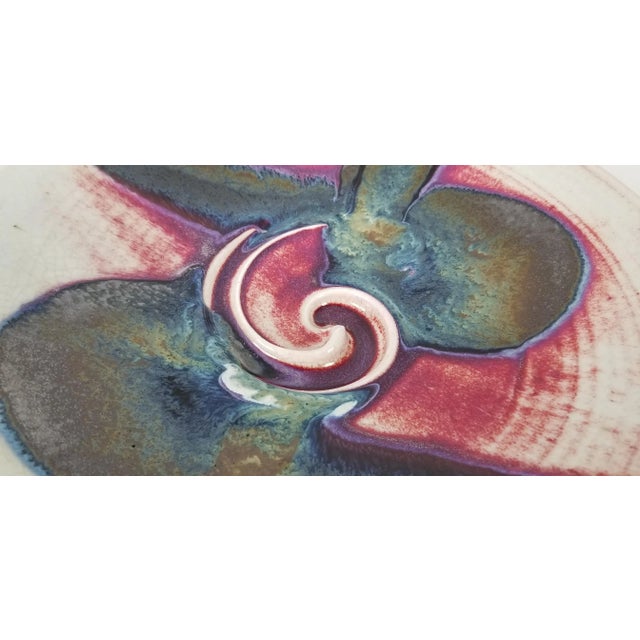 1997 Vintage Colorful Pottery Wall Art/Table Bowl, Signed For Sale - Image 4 of 8