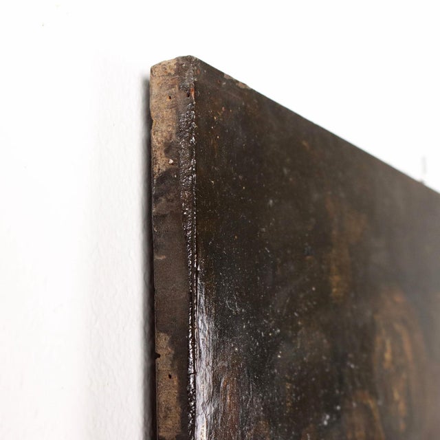 Beige Italian Artist, Daniel in the Lions' Den, 19th Century, Oil on Board For Sale - Image 8 of 10