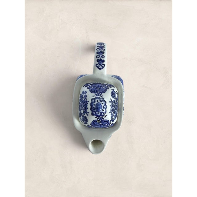 Ceramic Antique English Wedgewood Tower of London Blue & White Transferware Coffee Pot For Sale - Image 7 of 8