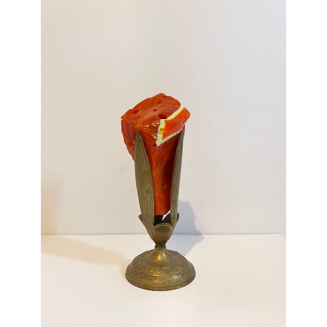 1940s Early Murano Glass Free Form Abstract Blown, Cut, Glass Sculpture in Bronze Vase, c.1930s-1940s For Sale - Image 5 of 8