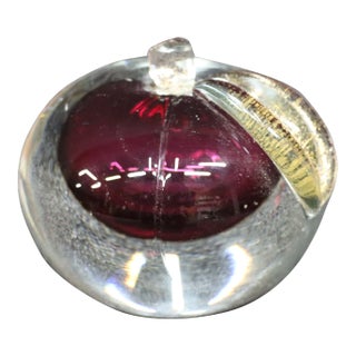 Art Glass Apple Paper Weight For Sale