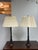 Design Plus Gallery presents a Pair of Vintage Table Lamps from Stiffel. This matching pair showcases black metal column...