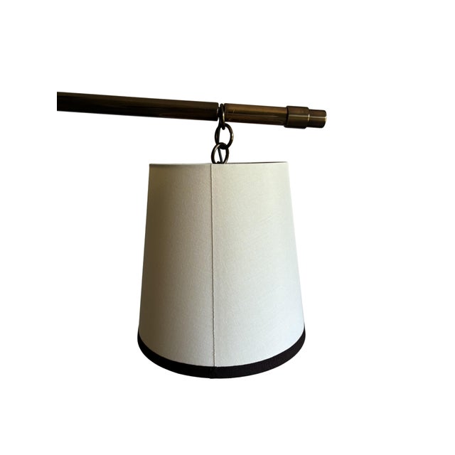 Baker Furniture Company Late 20th Century Attributed to Baker Adjustable Brass & Leather Pharmacy Floor Lamp For Sale - Image 4 of 5