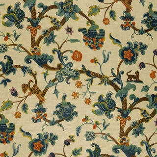 Schumacher Eastbury Manor Print Fabric in Tapestry For Sale