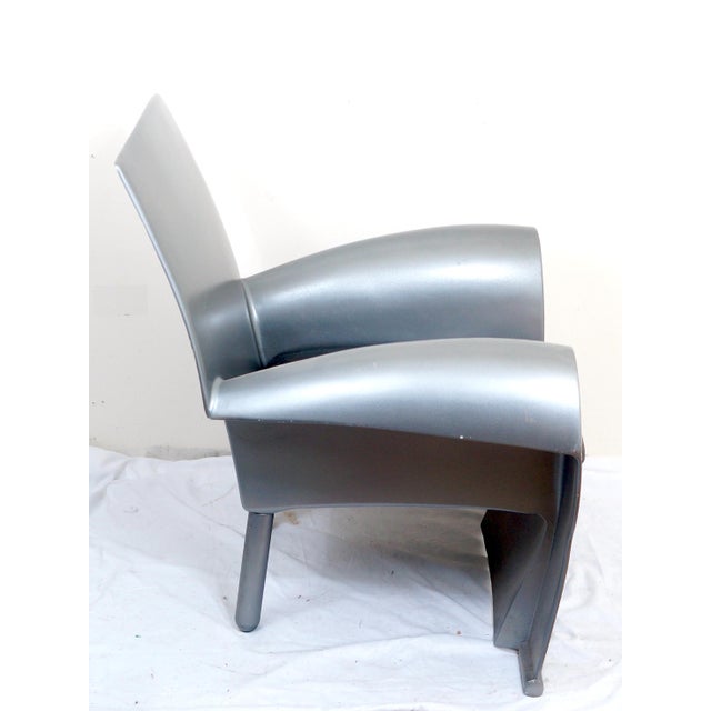 Philippe Starck 1980's Philippe Starck Richard III Silver Armchair Baleri Italia For Sale - Image 4 of 10