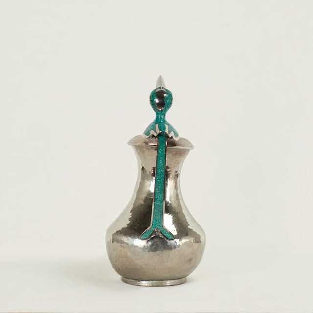 Vintage Silver Plate Pitcher With Toucan For Sale In West Palm - Image 6 of 11