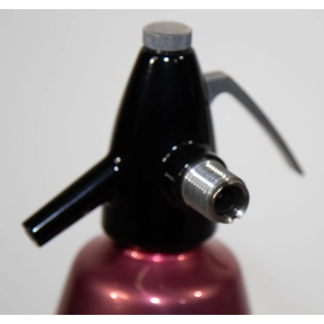 Vintage Metallic Red Soda Syphon England 1960 For Sale In Palm Springs - Image 6 of 12