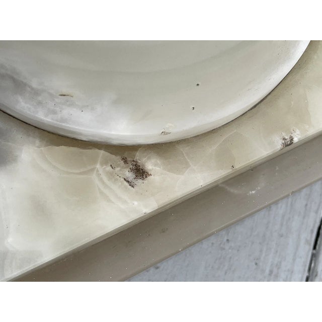 Antique Victorian - Art Deco Era Alabaster Rotating Stone Pedestal Fern Stand For Sale - Image 6 of 16