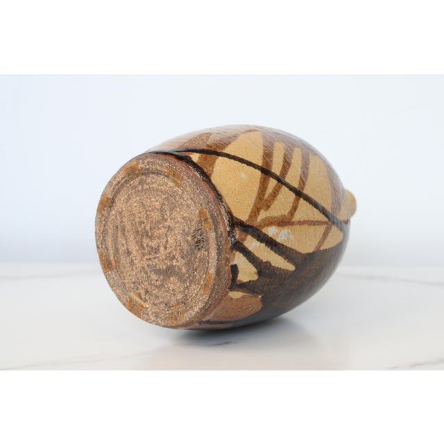 Mid 20th Century Stoneware Drip Glaze Pottery Vase For Sale - Image 5 of 6