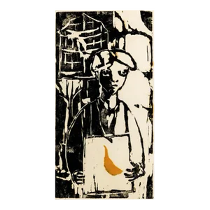 1947 Frank Kleinholz Yellow Bird Woodcut