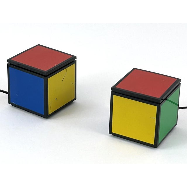 Early Pentacolore Cuboluce Table Lamps by Franco Bettonica & Mario Melocchi for Cini & Nils, 1972, Set of 2 For Sale - Image 4 of 18