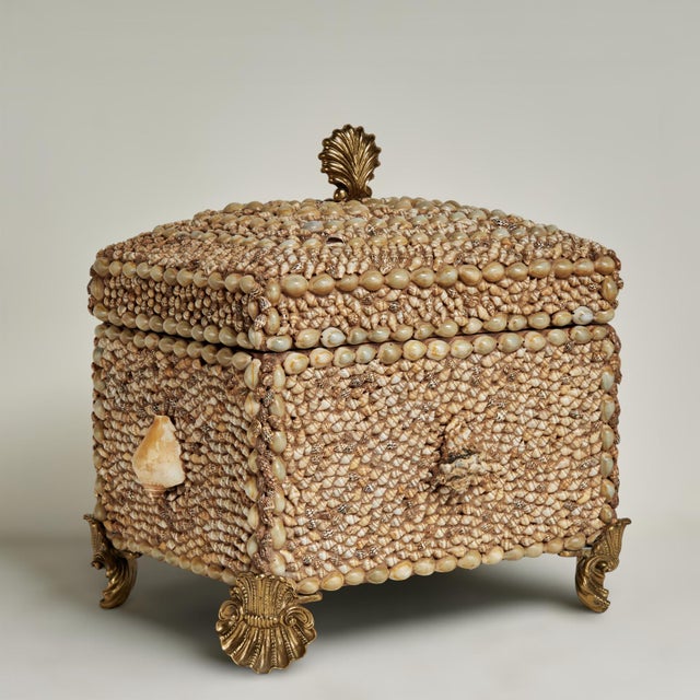 Victorian Vintage Seashell Encrusted Box by Maitland Smith For Sale - Image 3 of 11