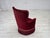 Mid-Century Modern Danish Armchair in Cherry-Red Velour with Ash Legs, 1970s For Sale - Image 3 of 17
