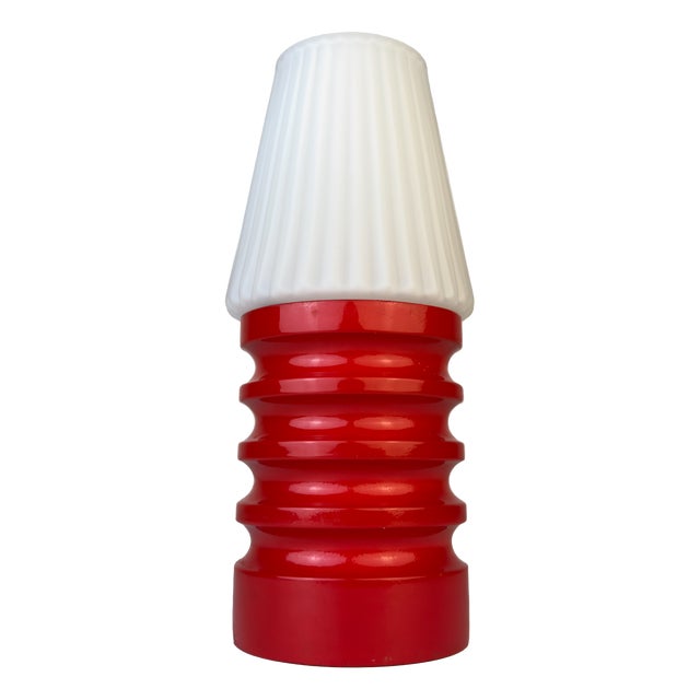 Small Mid-Century Wood and Glass Table Lamp, Italy, 1970s For Sale