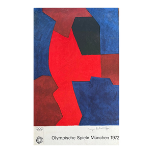 Vintage Original 1972 Munich Olympics Sport Poster Signed by Artist Serge Poliakoff - Abstract
