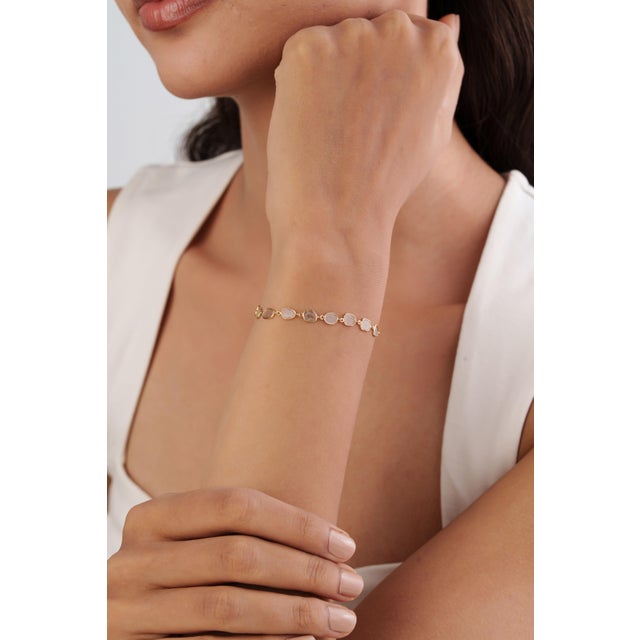 Not Yet Made - Made To Order Natural Uncut Diamond Bezel Set Station Bracelet, 1.68 Carat in 18k Gold For Sale - Image 5 of 17