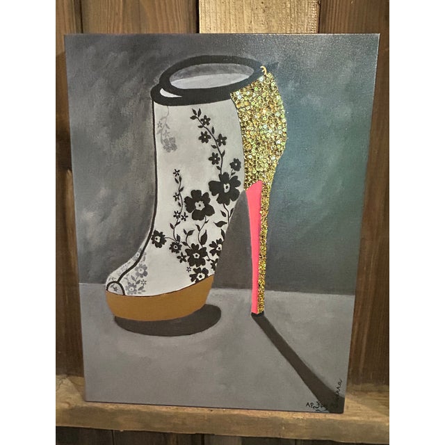 2020s Embellished Limited Edition Giclee of Laboutin Sexy Shoe For Sale - Image 5 of 6