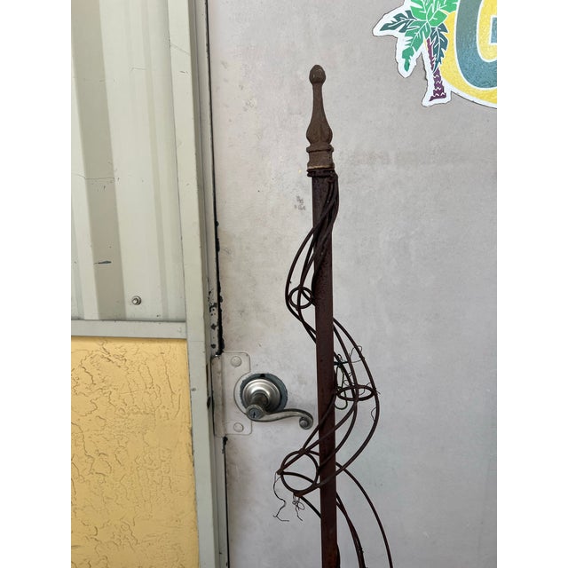 Black Late 20th Century Monumental Metal Obelisk Trellis Plant Support -2 For Sale - Image 8 of 8