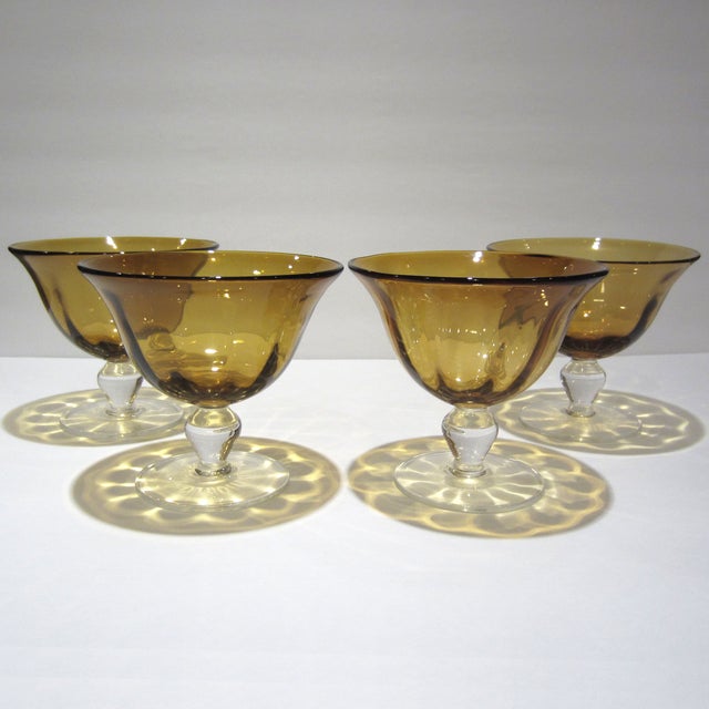 Amber Gold Pedestal Bowls Set of 4 Chairish