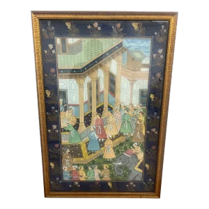 Hand Painted Indian Figurative Architectural Art