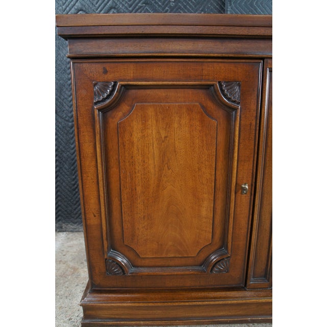 Brown 1970s White Furniture Italian Provincial Neoclassical Walnut Flip Top Buffet Server For Sale - Image 8 of 13