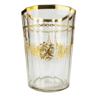 Antique Bohemian Gilded Glass, 1700 For Sale