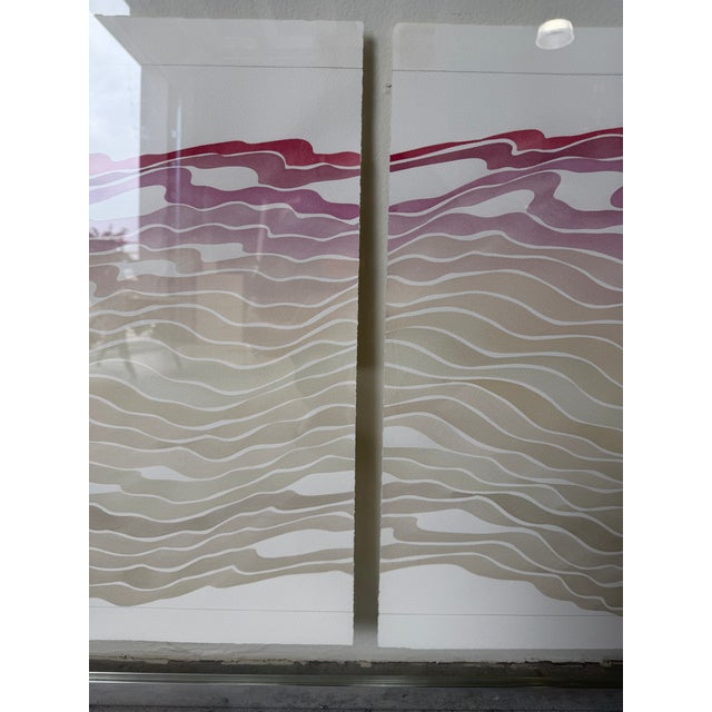 1980's Large “Imaginary Landscape” Abstract Print in Aluminum & Acrylic For Sale - Image 11 of 14