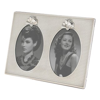 Christian Dior Sterling Silver Two Views Picture Frame with Bow Motif For Sale