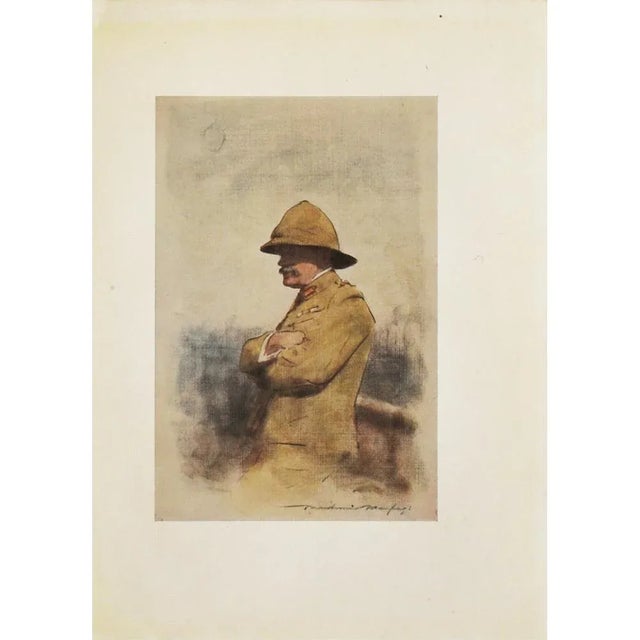 A rare original period antique First Edition Safari Style print after watercolor portrait of famous Field Marshal...