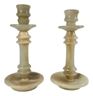 Alabaster Candlesticks, 1960s, Set of 2