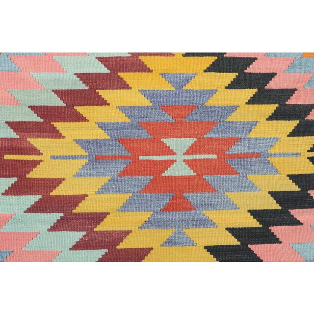 Diamond Designed Turkish Kilim Flatweave Rug For Sale - Image 12 of 13