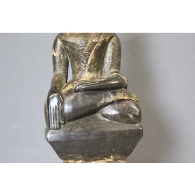 19th Century Carved and Lacquered Wooden Buddha, Laos, 1800s, Wood For Sale - Image 9 of 12