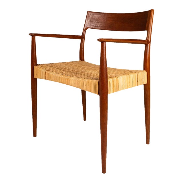 Early Danish Modern Armchair Attributed to Enjar Larsen & Aksel Bender Madsen for Willy Beck, Denmark, Circa 1950s For Sale