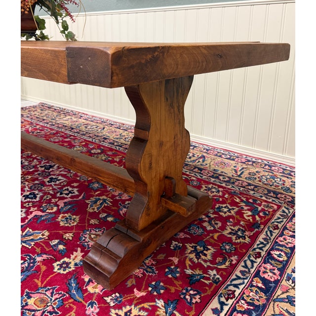 Antique French Country Farm Dining Table Farmhouse Trestle Base Oak c.1890s For Sale - Image 18 of 18