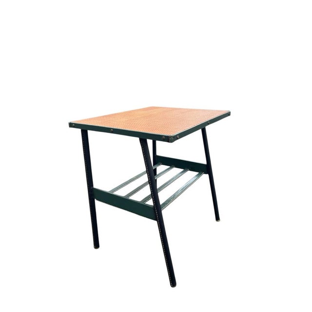 Stitched Side Table by Jacques Adnet, 1950 For Sale - Image 4 of 12