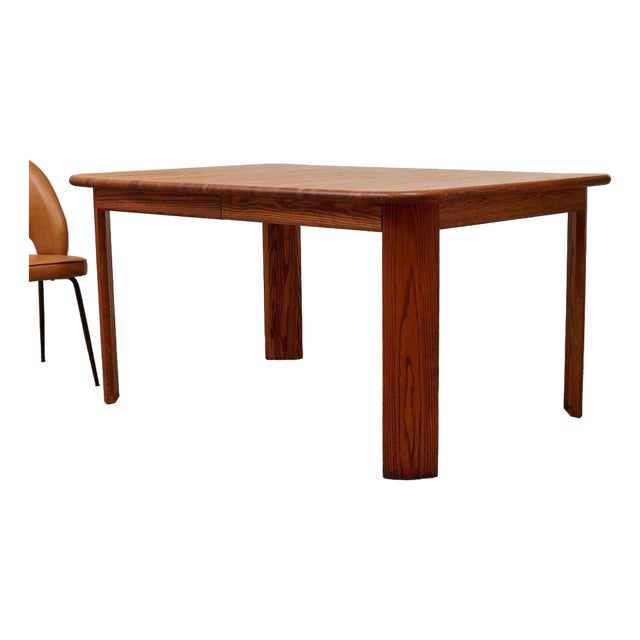 Oak Vintage Dining Table Without Leaf For Sale