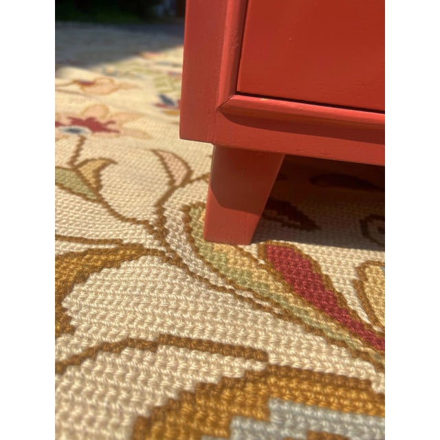 1950’s Bachelors Chests/ Tall Nightstands Lacquered in Farrow & Ball “Bamboozle” - A Pair. For Sale - Image 10 of 11