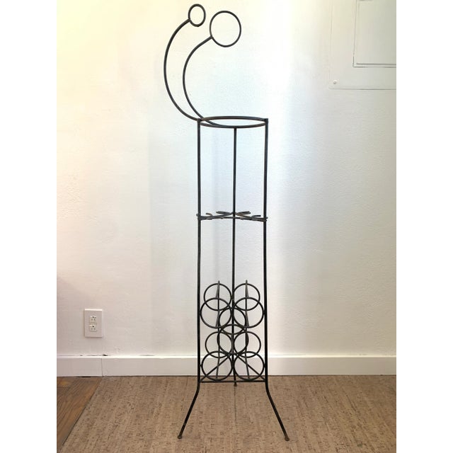Mid-Century Modern Mid-Century Iron Wine Rack Stand For Sale - Image 3 of 11