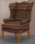 Wingback Armchair in Kilim Wool Upholstery with Beech Frame For Sale - Image 3 of 18