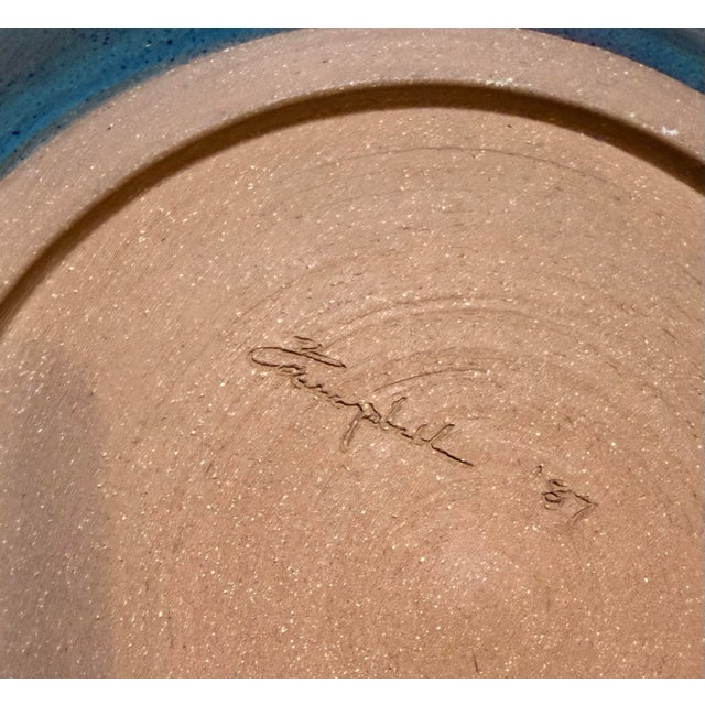 Native American Barbara Campbell Petroglyph Pottery Plates/Chargers 1987 Set of 3 For Sale - Image 3 of 12