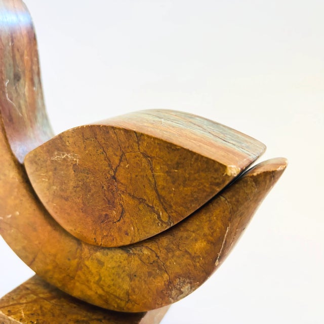 Gray Vintage Carved Stone Bird - Signed and Dated 1985 For Sale - Image 8 of 10