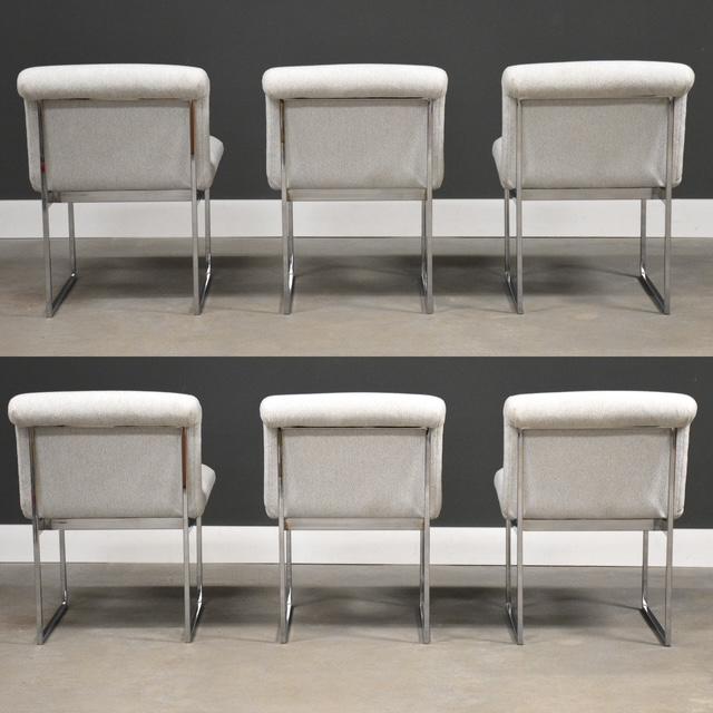 1960s 1960s Milo Baughman White and Chrome Dining Chairs - Set of 6 For Sale - Image 5 of 10