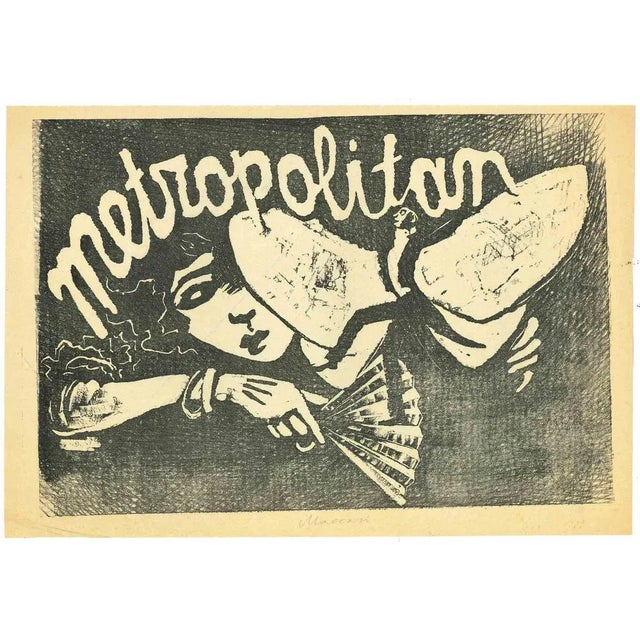 Woodcut print on cream-colored paper realized by Mino Maccari in the 1965. Hand-signed on the lower in pencil Good...