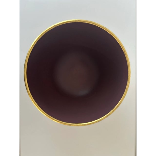 Eggplant Vintage Ceramic Art Vessel - Dragonfly Bowl by Patrick Dragon For Sale - Image 8 of 11