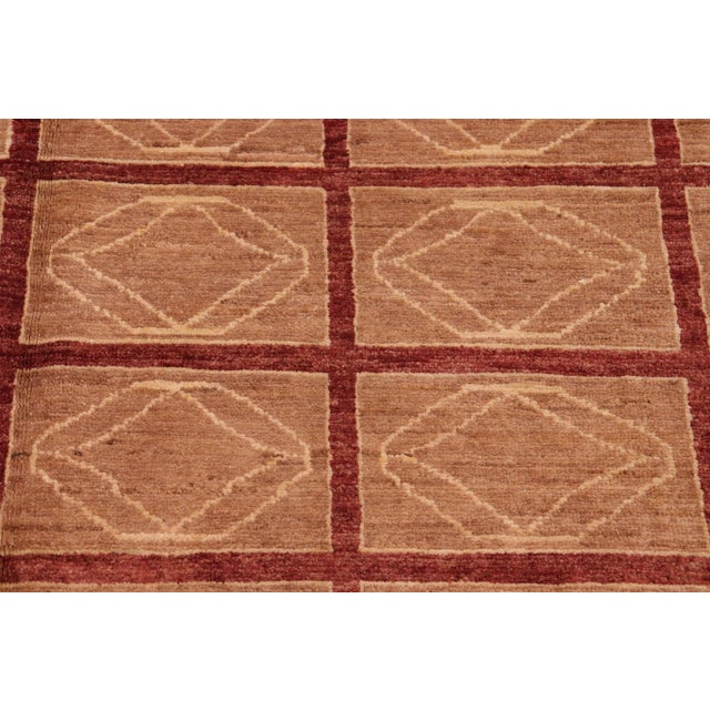 Textile 1990s 1990's Shabby Chic Gabbeh Aubergine/Lt. Brown Wool Rug - 8'0" X 9'4" For Sale - Image 7 of 9