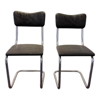 1940s Lloyd Art Deco Chromium Cantilever Dinette Chairs For Sale