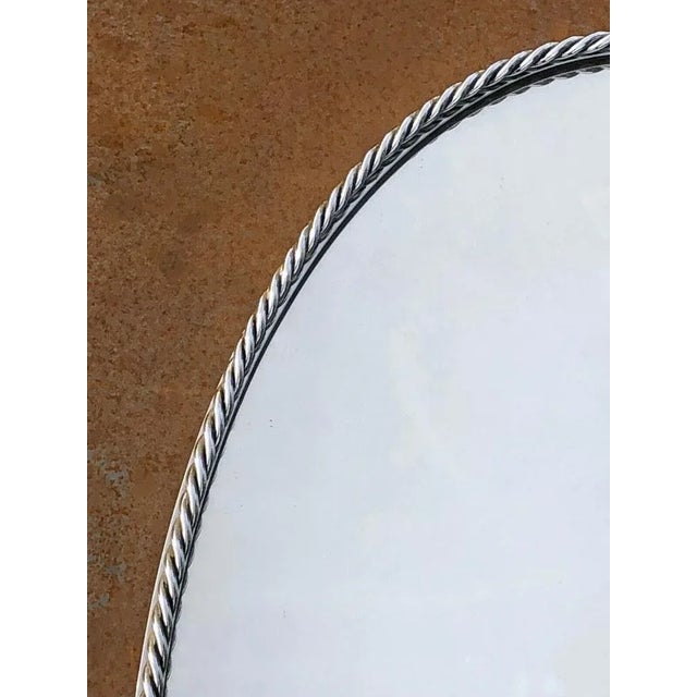 Oval Mirror in Bronze or Silver Brass in the style of Maria Pergay, France, 1960s For Sale - Image 4 of 8