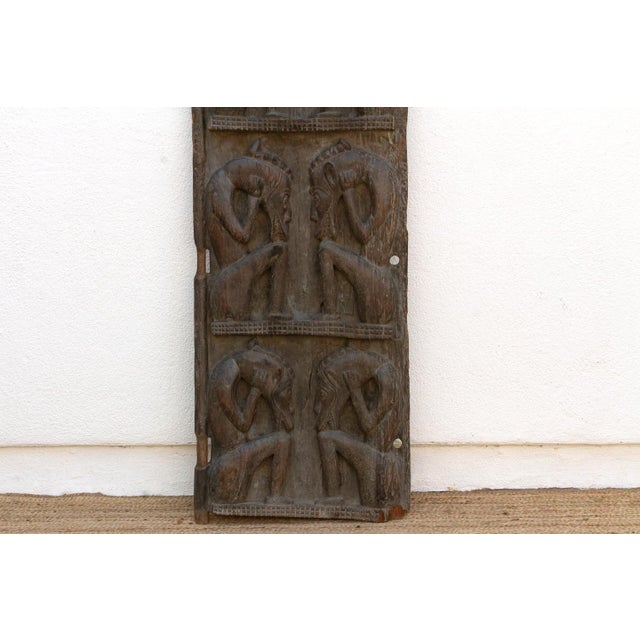 Rare Double Sided Carved Cosmic African Door For Sale - Image 9 of 10